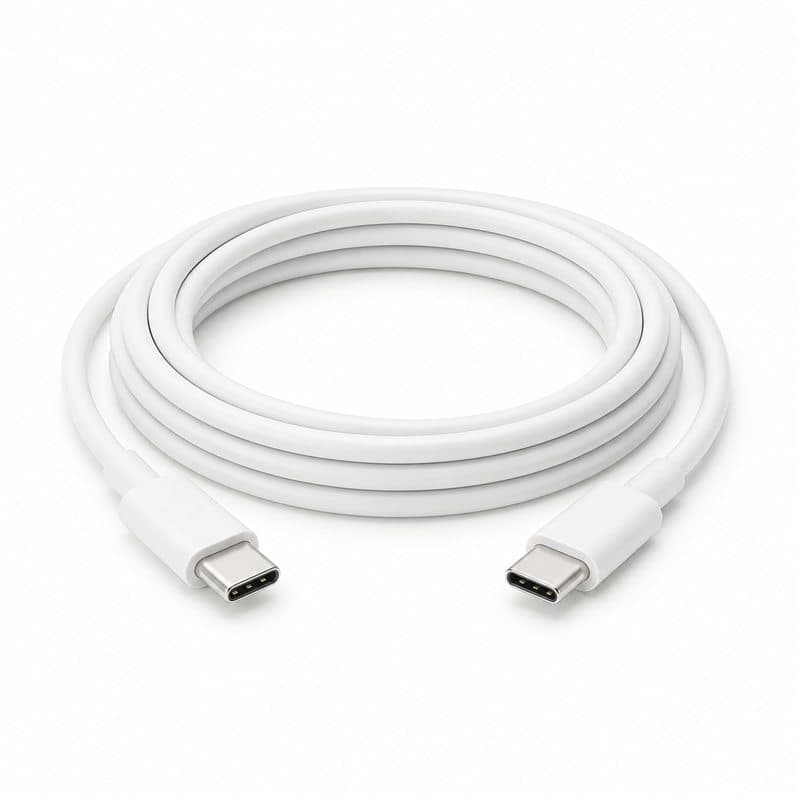 흰색 USB C타입 충전 케이블 연습용 예시 사진